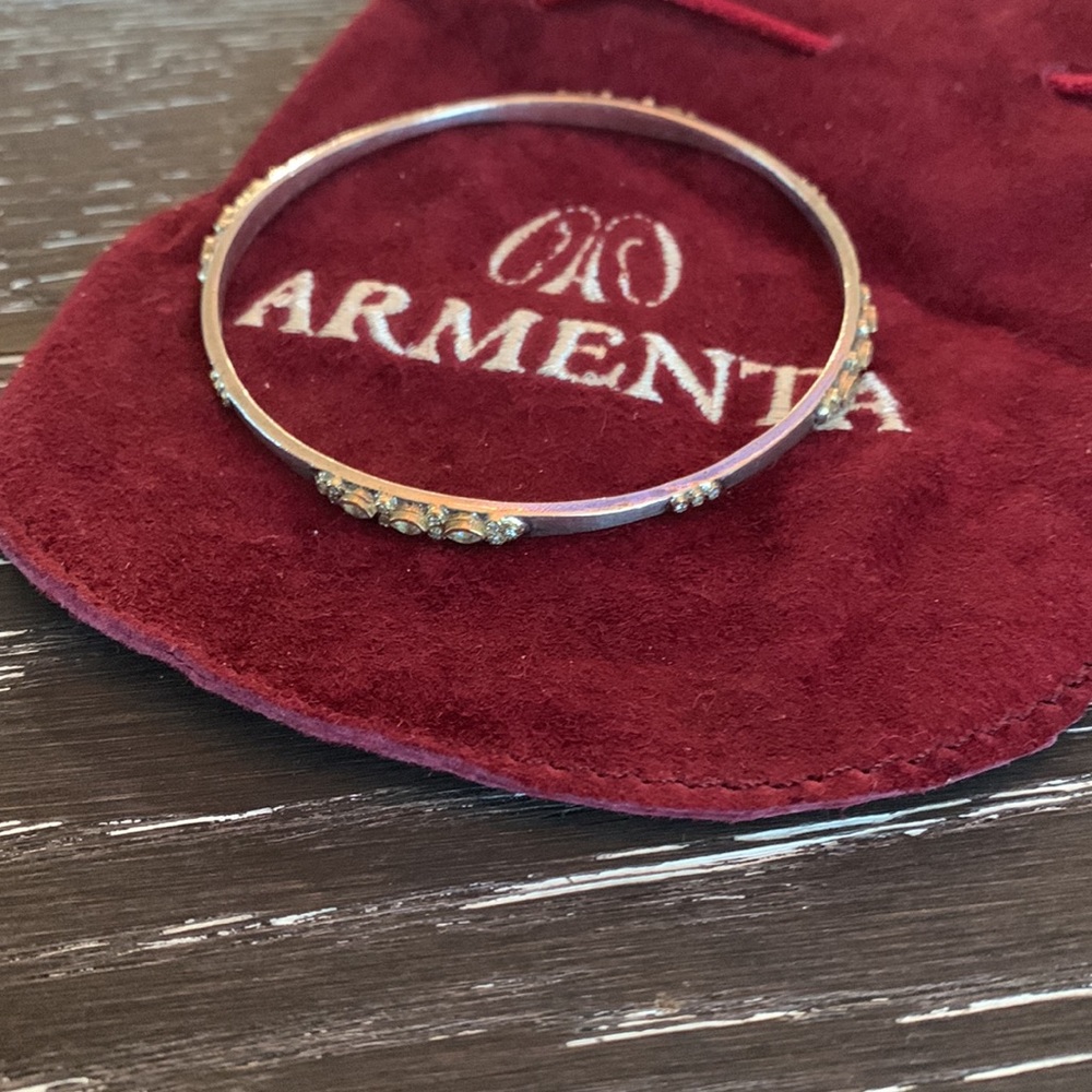 Armenta Bangle Set (2 Granulation, 1 Multi-Stone) - Picture 6 of 7